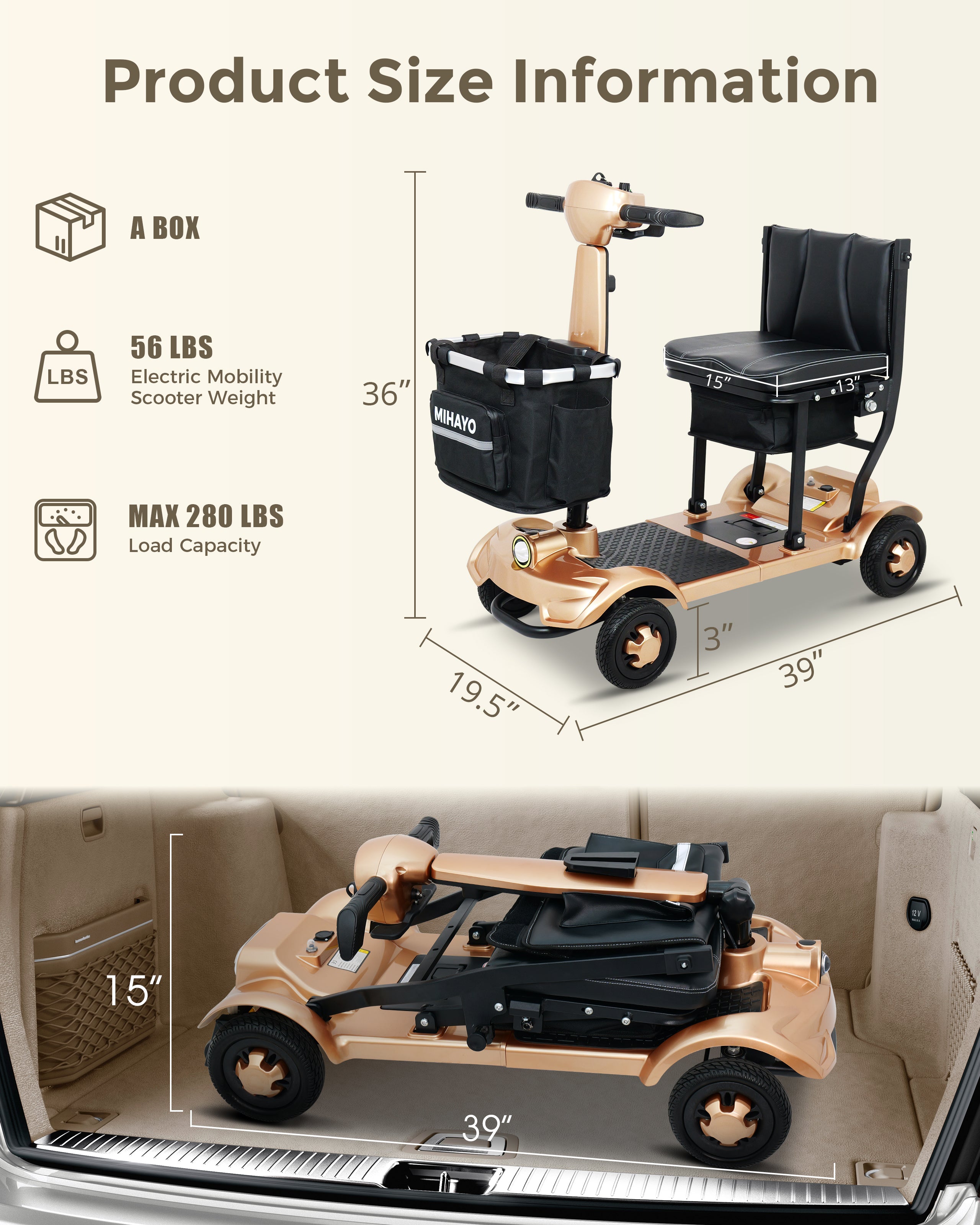 MIHAYO C2 Folding Mobility Scooter