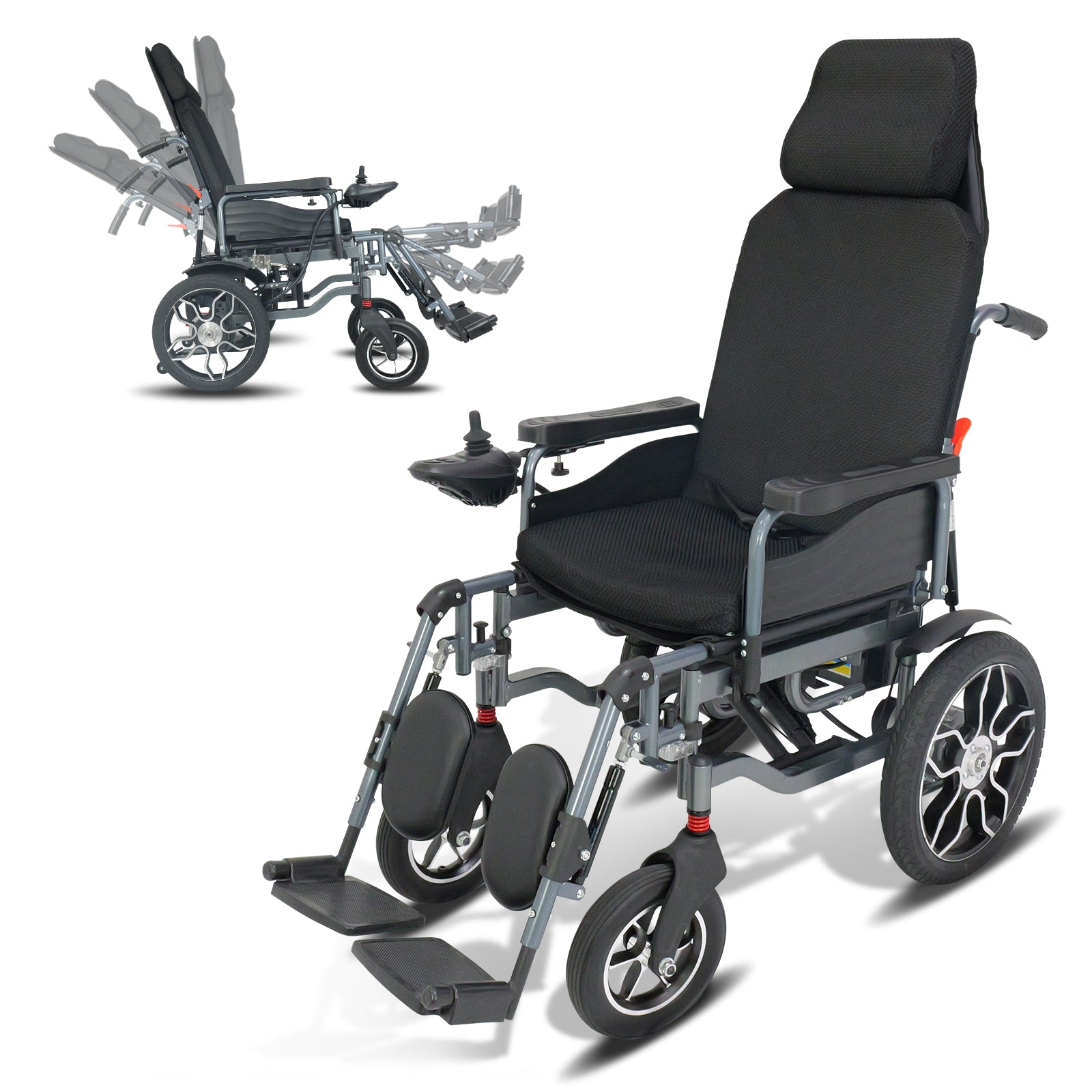 Lightweight Folding Adult Reclining Power Wheelchair 25 Mile Range