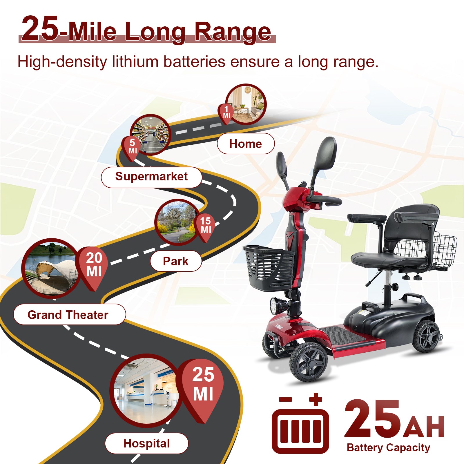 30 Miles Foldable Mobility Scooter