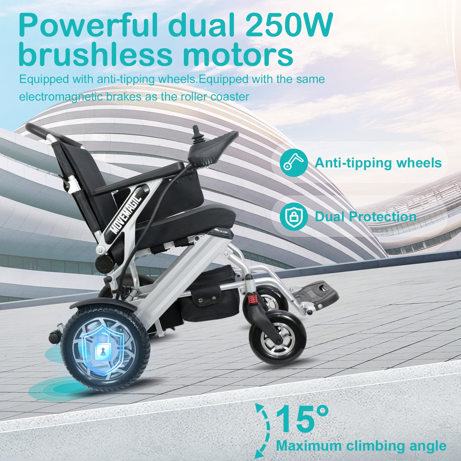 25 Miles Range,Electric Wheelchairs for Adults,Lightweight Foldable,Li-ion Battery