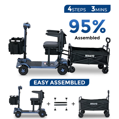 C2 Foldable Mobility Scooter with 112L Total Storage - FAA Approved, 24 Mile Range