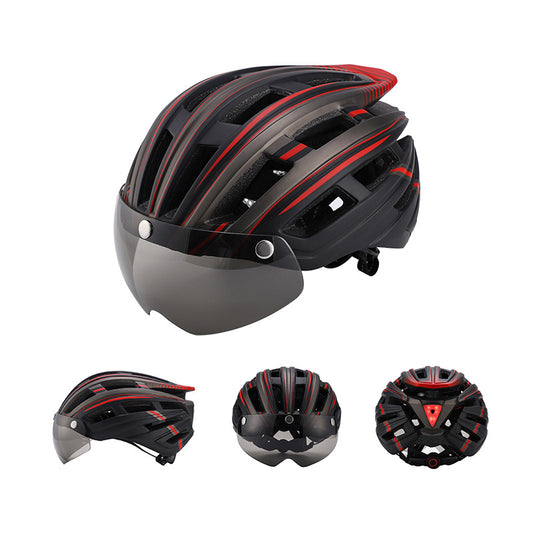 Elevate your cycling experience with our sleek black and red bicycle helmet, designed for both safety and style. Featuring a robust construction and a built-in visor, this helmet provides optimal protection while enhancing visibility against the elements. Its adjustable fit ensures comfort during long rides, making it the perfect companion for both casual cyclists and serious riders alike. Stay safe and look sharp on your next adventure with this essential piece of gear.