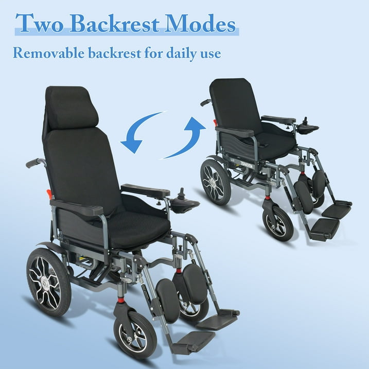 Lightweight Folding Adult Reclining Power Wheelchair 25 Mile Range