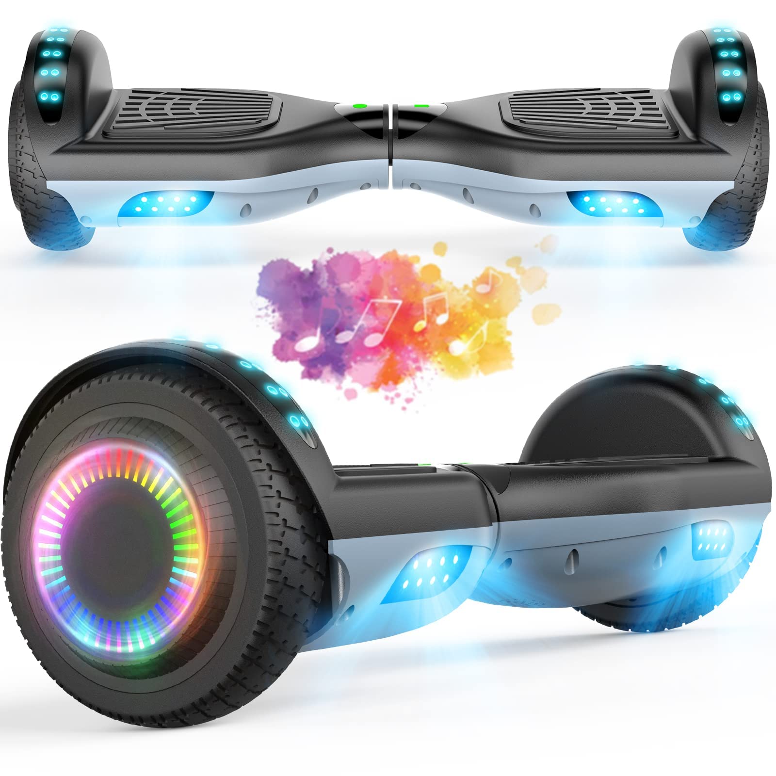 MOVEMAGIC Hoverboard,Self-Balancing Hoverboard with Bluetooth and LED Lights for Kids Ages 6-12