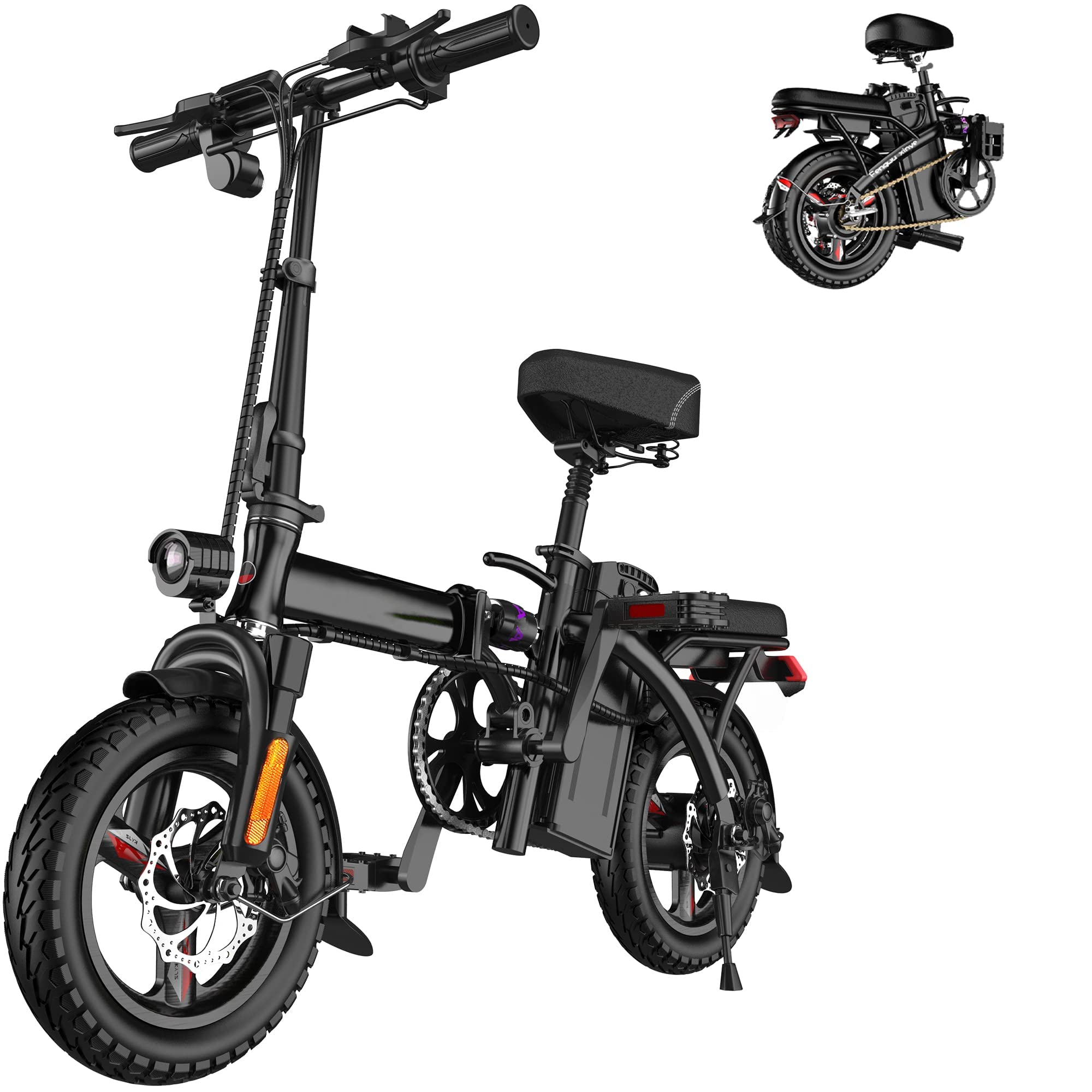 Ebikes for Adults, 400W Motor 22MPH Max Speed, 14” Tire, 48V 15AH