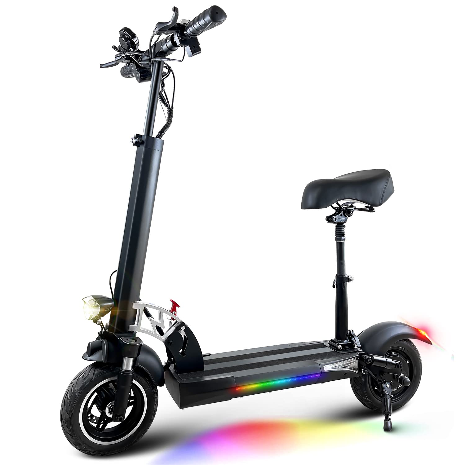 Electric Scooter Adults with Seat, 800W Motor up to 28 Mph & 35 Miles Long-Range, 10" Pneumatic Tire