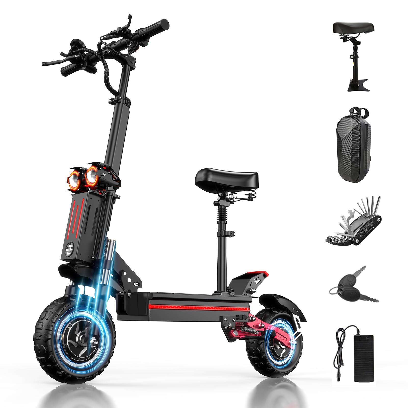 Electric Scooter for Adults 5600W Dual Motor, Up to 50MPH,Battery Range to 45Miles ,11" Off Road Tires