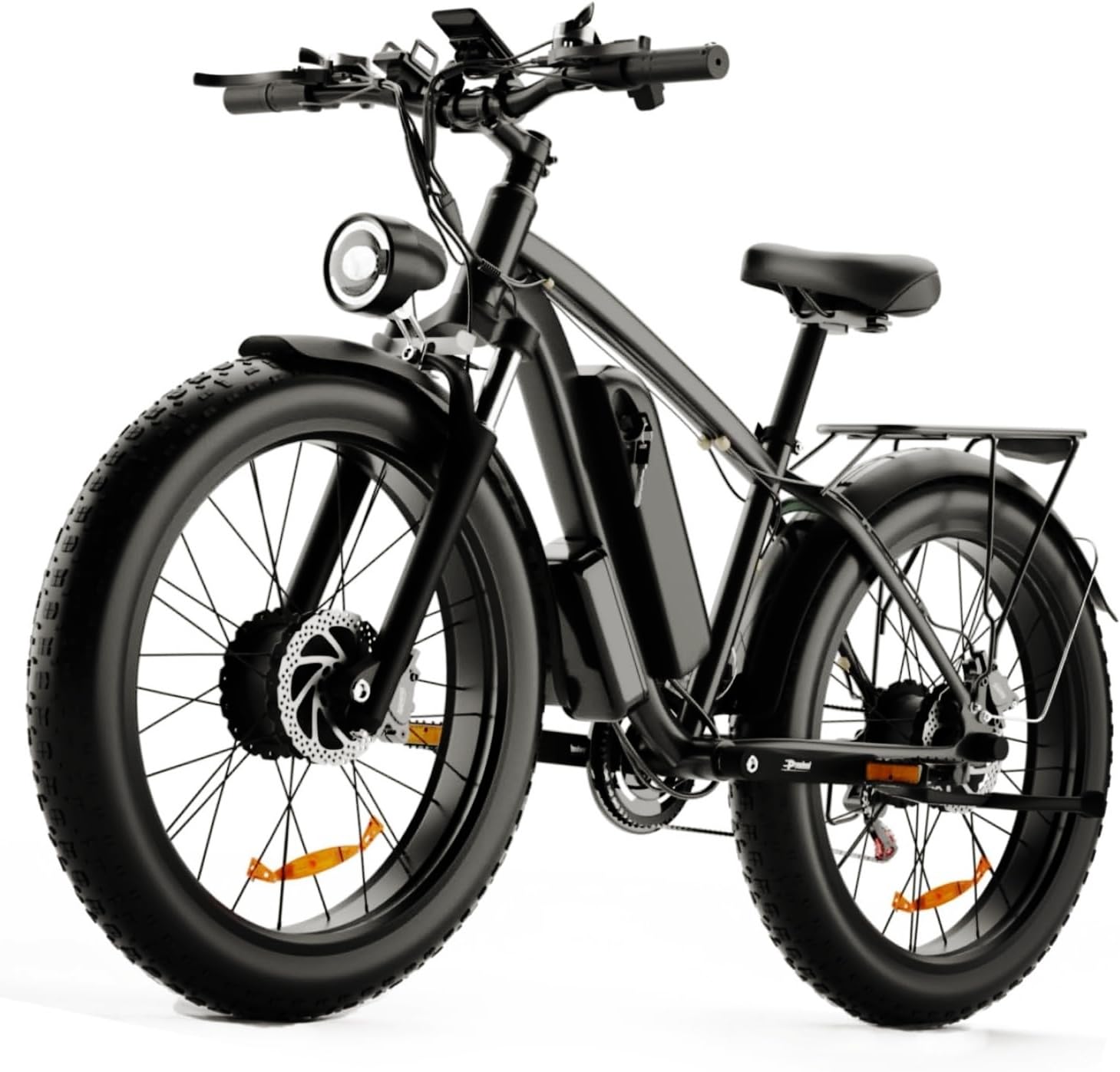 26” Adult Fat Tire Electric Bike, 22.4AH with Hydraulic Shock Absorber, Dual Motor