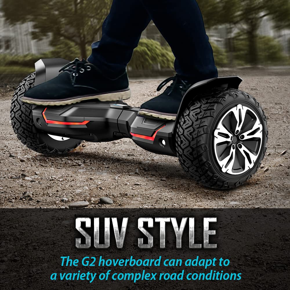 MOVEMAGIC 8.5 inch All Terrain Off Road Hoverboard with Bluetooth Speakers and LED Lights, UL2272 Certified Self Balancing Scooter