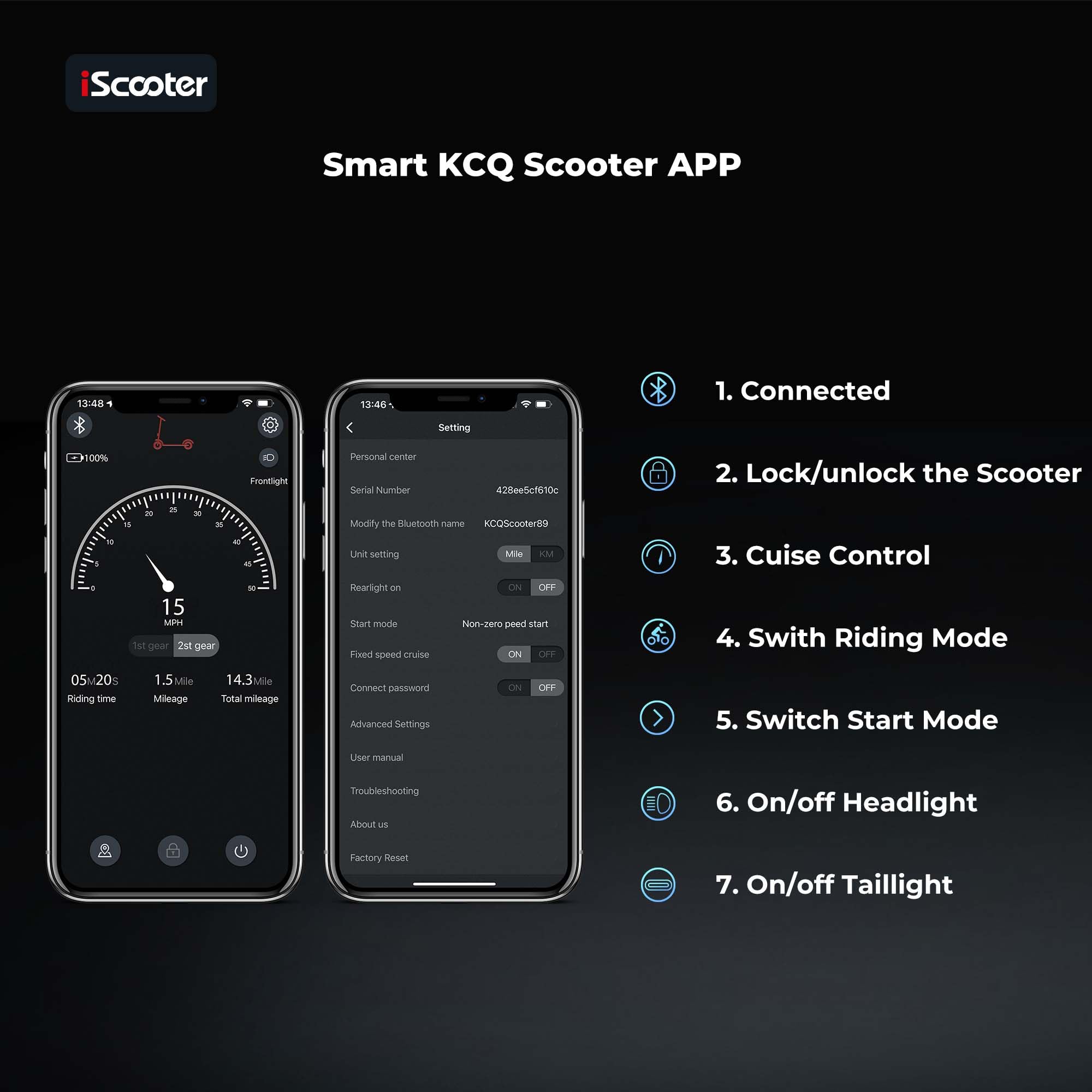 Electric Scooter, 25/22/18 Miles Range, 25/19/15.6 MPH Top Speed, 800W/500W/350W Foldable Commuting Electric Scooter with Double Braking Systems and APP for Adults and Teens