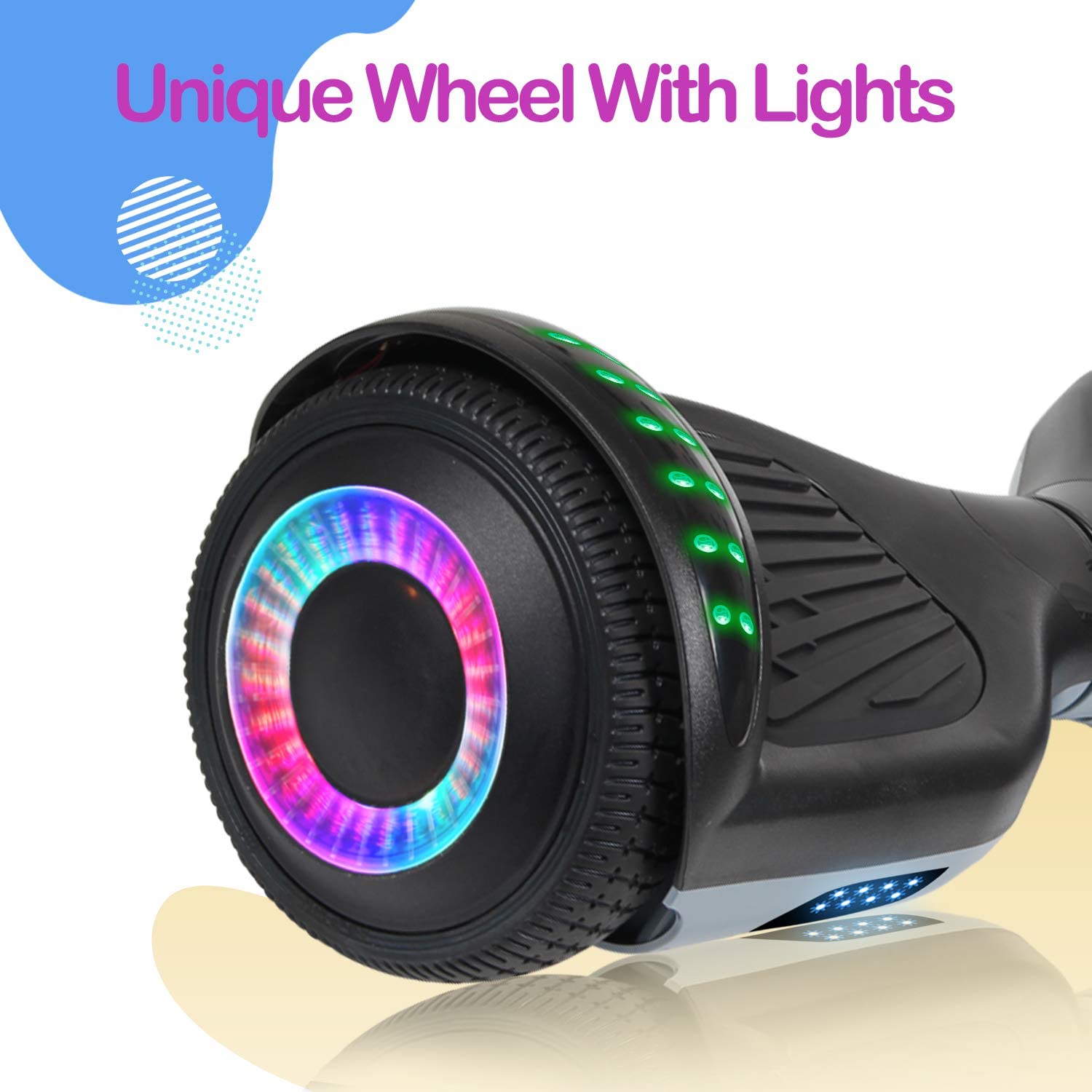 MOVEMAGIC Hoverboard,Self-Balancing Hoverboard with Bluetooth and LED Lights for Kids Ages 6-12