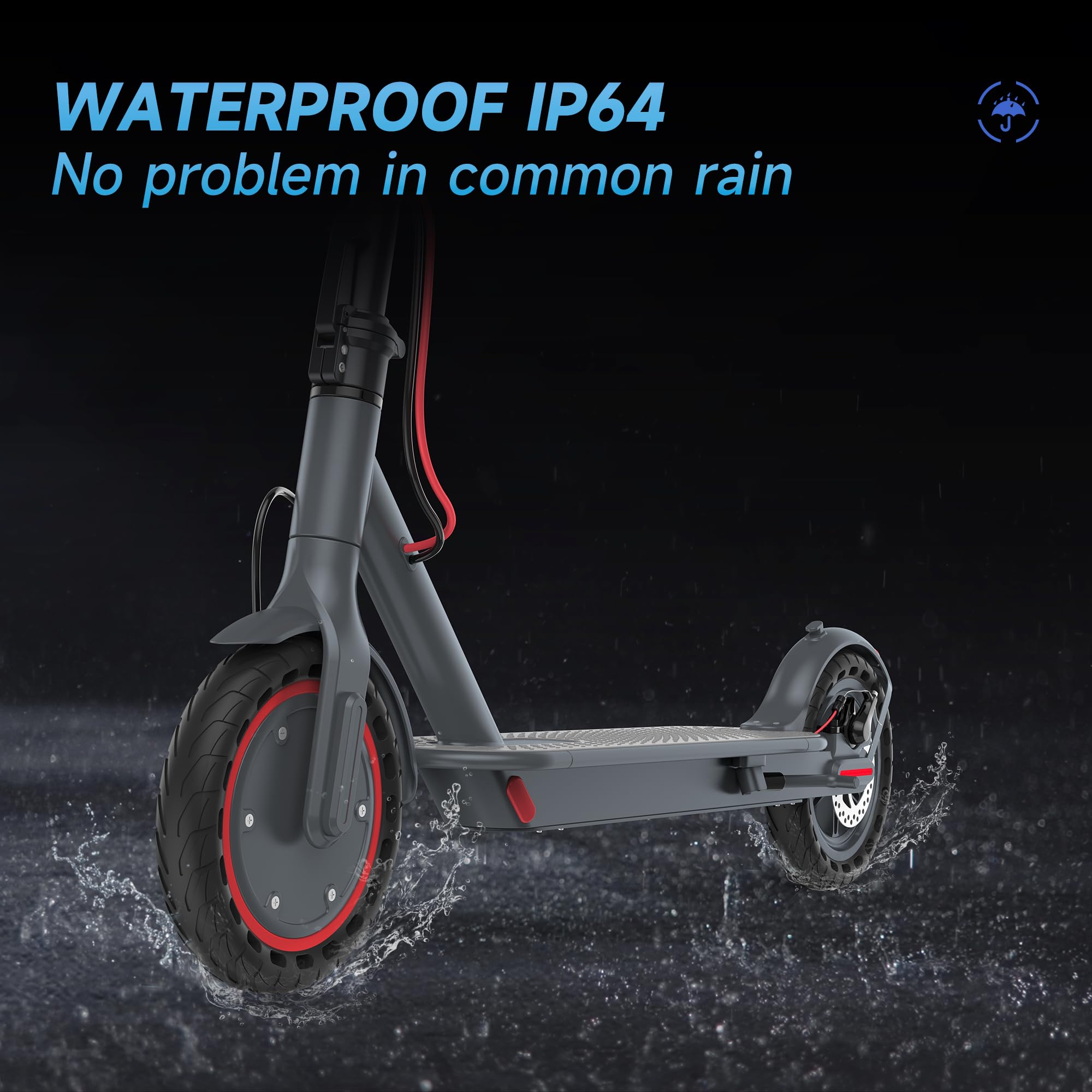 Electric scooter 8.5-inch solid tires, 350-watt motor, 21-mile range