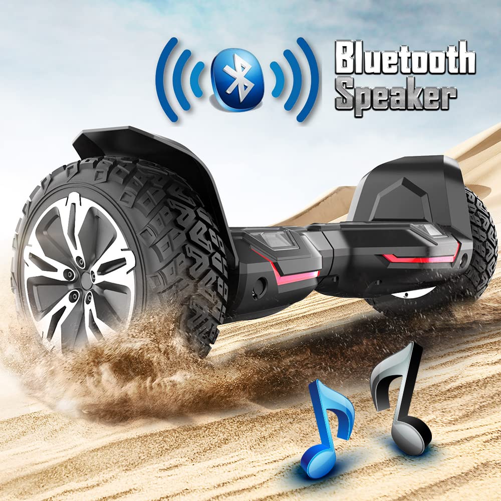 MOVEMAGIC 8.5 inch All Terrain Off Road Hoverboard with Bluetooth Speakers and LED Lights, UL2272 Certified Self Balancing Scooter