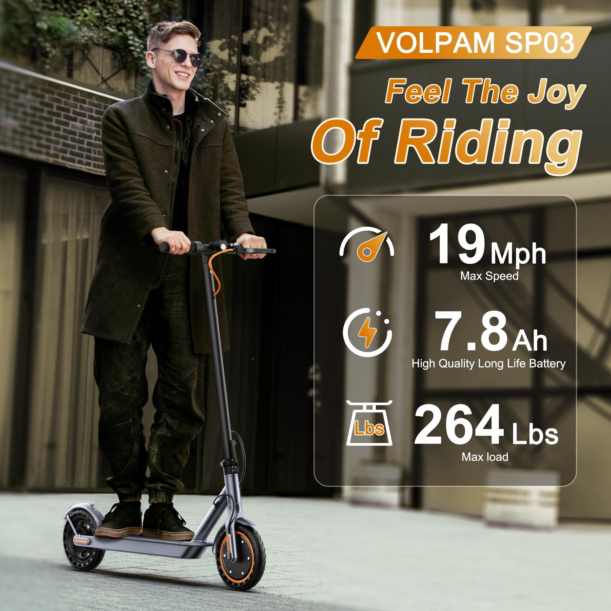 Electric Scooter, 350W Motor, 8.5'' Solid Tire, Max 21-23 Miles Range, Dual Braking