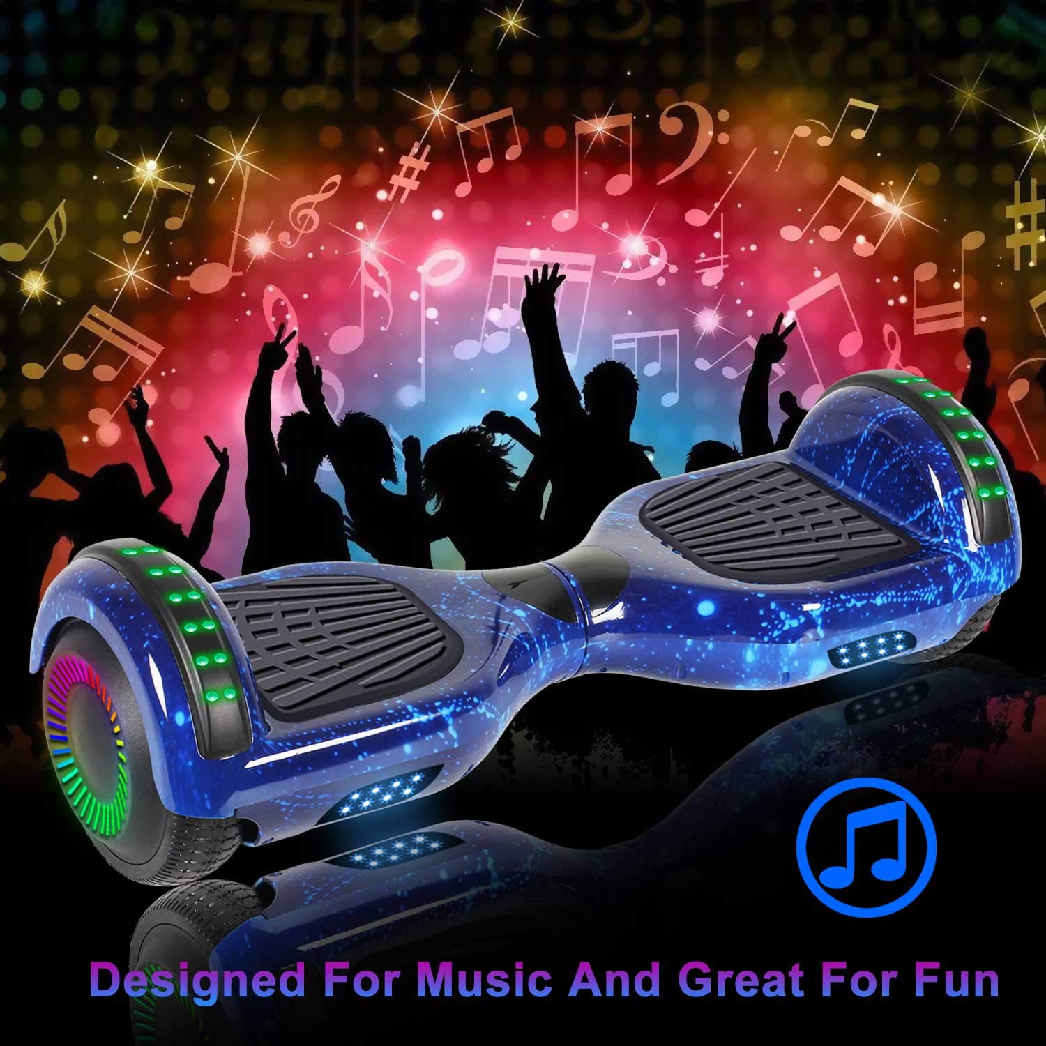 movemagic Hoverboard for Kids Ages 6-12, with Built-in Bluetooth Speaker and 6.5" Colorful Lights Wheels, Safety Certified Self Balancing Scooter Gift for Kids