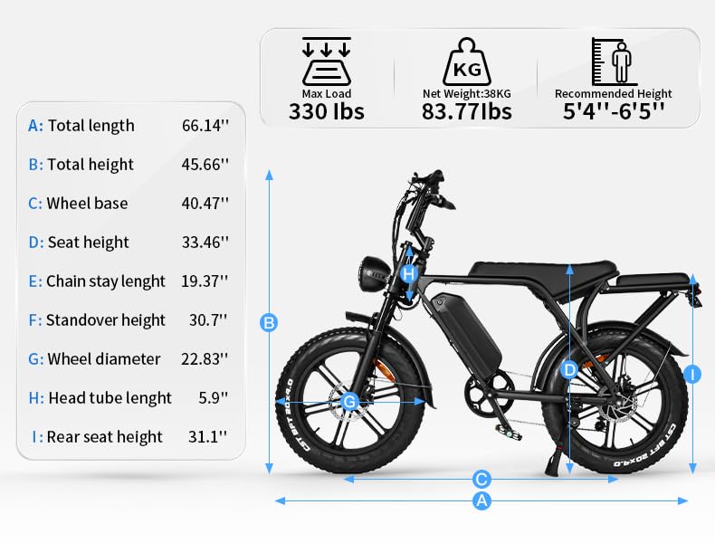 20” x 4.0 Electric Mountain Bike, 750W Brushless Motor 15Ah, 7 Speed