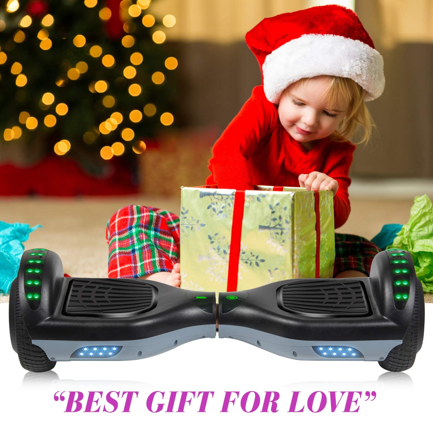 MOVEMAGIC Hoverboard,Self-Balancing Hoverboard with Bluetooth and LED Lights for Kids Ages 6-12