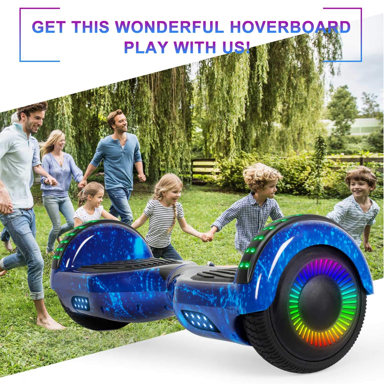 movemagic Hoverboard for Kids Ages 6-12, with Built-in Bluetooth Speaker and 6.5" Colorful Lights Wheels, Safety Certified Self Balancing Scooter Gift for Kids