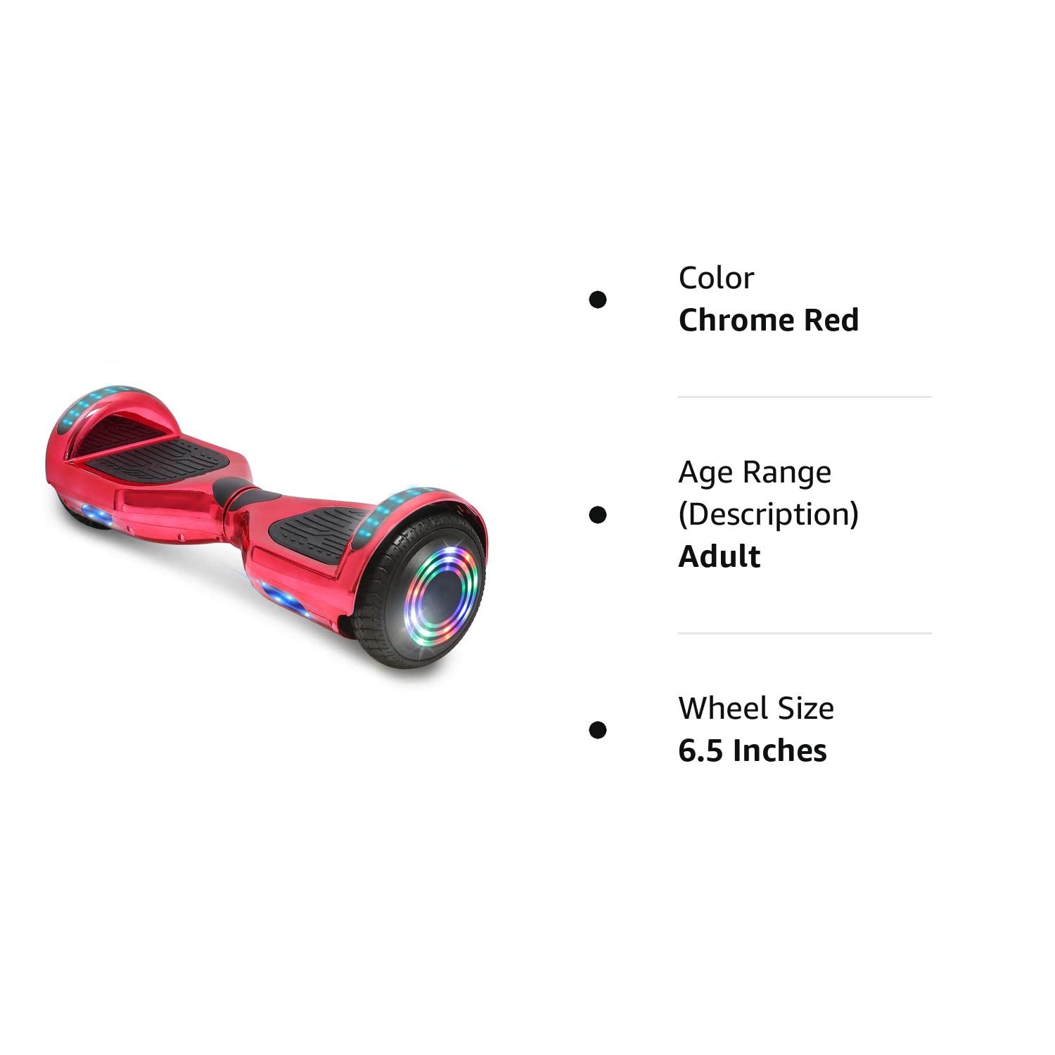 Electric Hoverboard Scooter with 6.5” Wheels Bluetooth Speaker LED Lights,QY-ET2